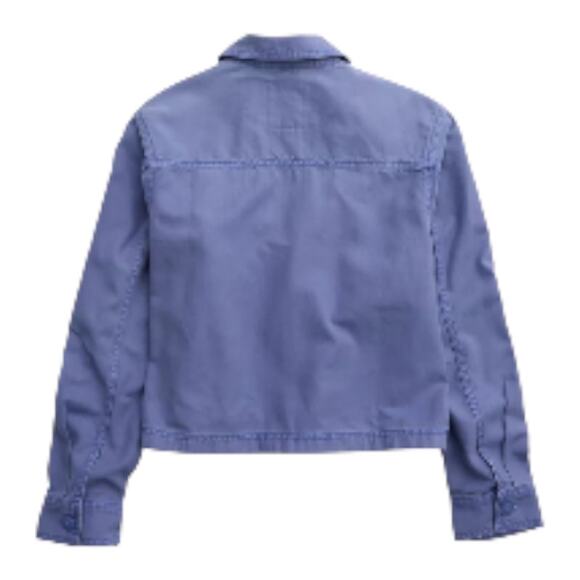Aerie Womens size XL Canvas Button Up Lifestyle Academia Cropped Chore Jacket - Picture 2 of 8